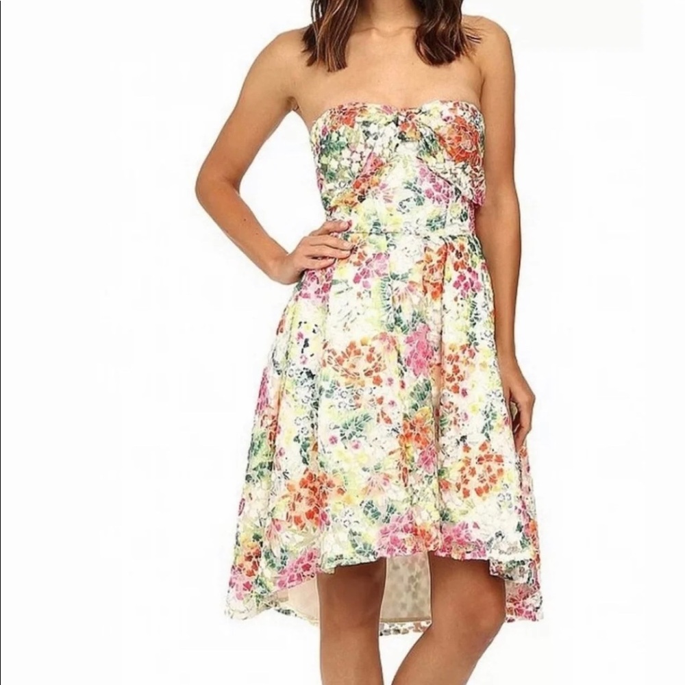 NWT Eve Franco Bow Bustier Floral High Low Formal Dress Prom Wedding 14